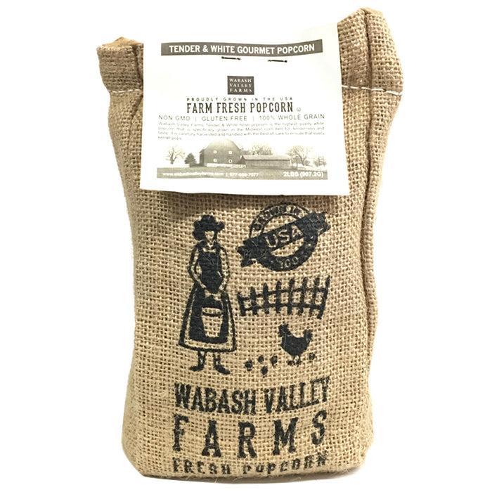 Amish Burlap Bag of Non-GMO Big & Yelllow Popping Corn