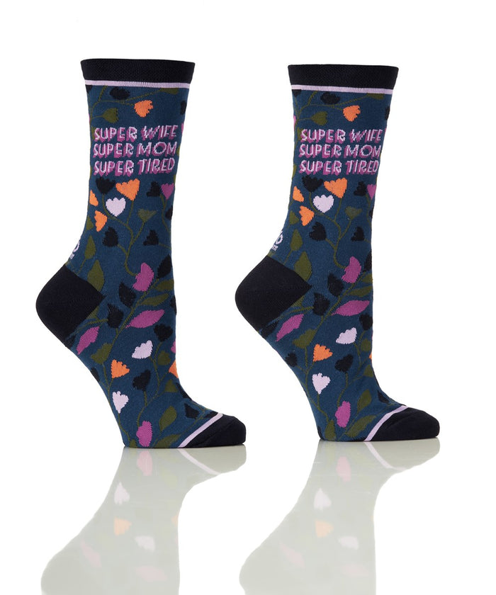 Women's Socks "Super Wife, Super Mom, Super Tired"