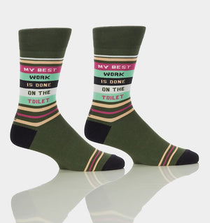 Men's Socks "My Best Work is Done on the Toilet"