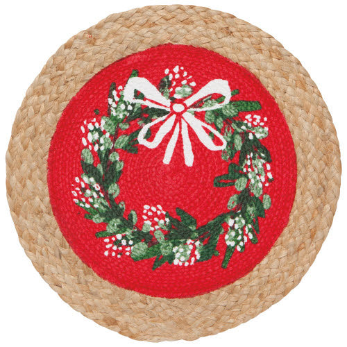 Placemat - Braided Christmas Wreath