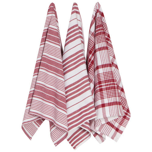 Tea Towel - Set of 3 Carmine Red