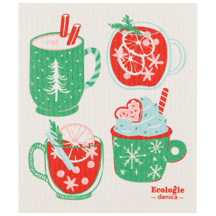 Swedish Dish Cloth - Christmas Cozy Cups