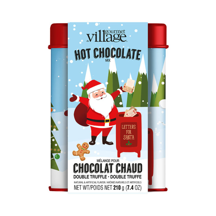 Gourmet du Village Hot Chocolate Festive Tin Letters for Santa