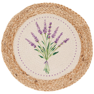 Braided Round Placemat - Lavender Plant