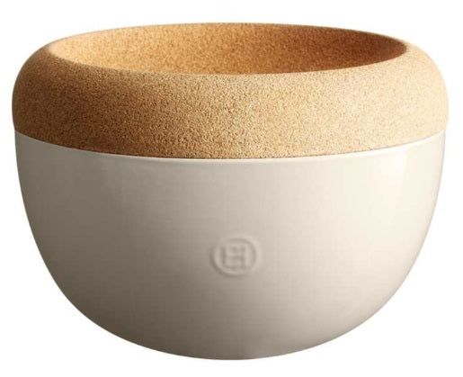 Emile Henry Storage Bowl with Cork Lid, Argile