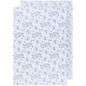 Printed Floursack Dishtowels Set of 2 - Slate Blue
