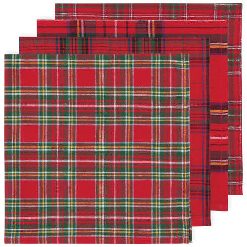 Cloth Napkins Set of 4 Plaid Red