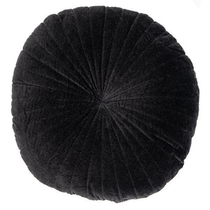 Velvet Round Cushion Black
