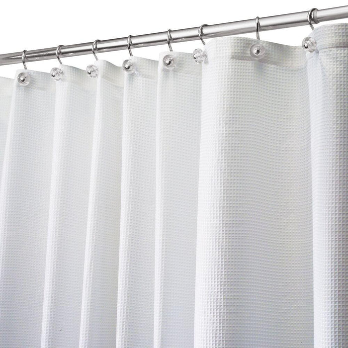 Fabric Shower Curtain Carlton- White