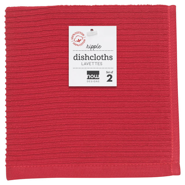 Dishcloth Ripple Set of 2- Red