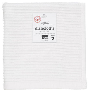 Dishcloth Ripple Set of 2- White