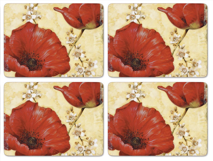 Pimpernel Poppy de Villeneuve Placemats, Set of 4