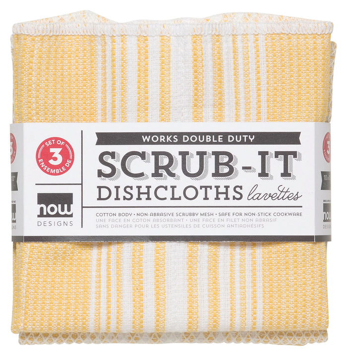 Scrub-it Dishcloths Set of 3- Yellow