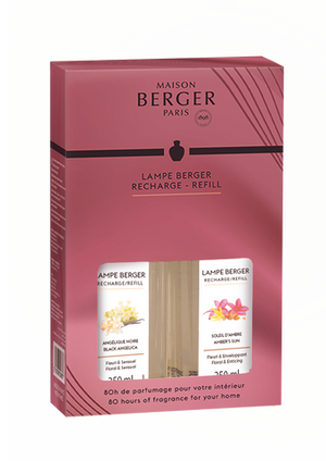 Lampe Berger Black Angelica + Amber's Sun Duality Duo Pack