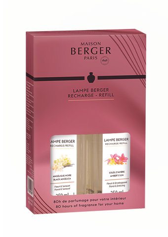 Lampe Berger Black Angelica + Amber's Sun Duality Duo Pack