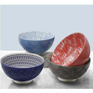 BIA Ceramic Trellis Footed Serving Bowls (Multiple Colours)