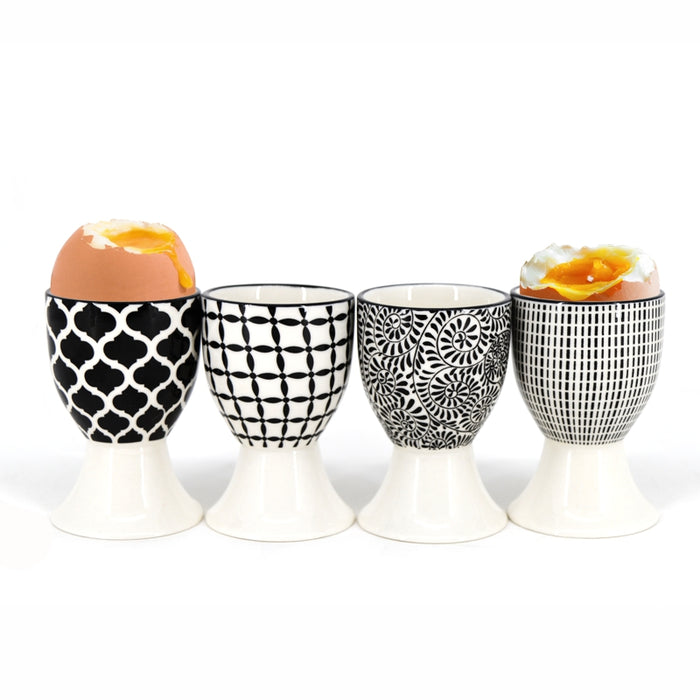 BIA Egg Cup Set 4, Black & White