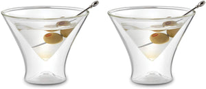Double Wall Glass Martini Glasses, Set of 2