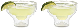 Double Wall Glass Margarita Glasses, Set of 2