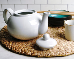 RSVP Small Classic Teapot, White
