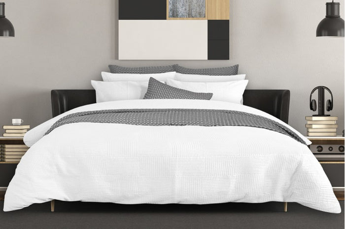 Duvet Cover & Shams Set - Gaven White