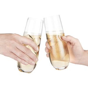 Final Touch Champagne Glasse Bubbles, Set of 4