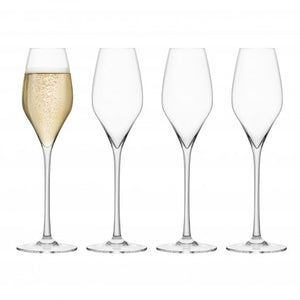 Final Touch Lead-Free Crystal Champagne Glasses, Set of 4