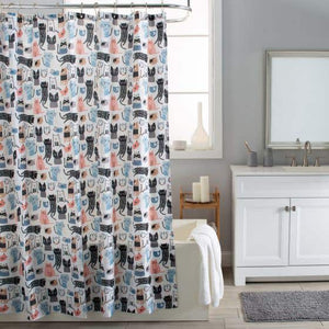 Fabric Shower Curtain- Cats