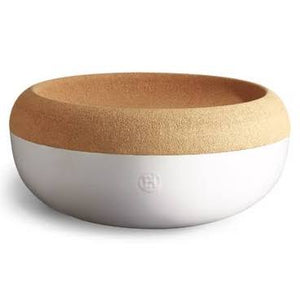 Emile Henry Storage Bowl with Cork Lid- Blanc (Matte White)