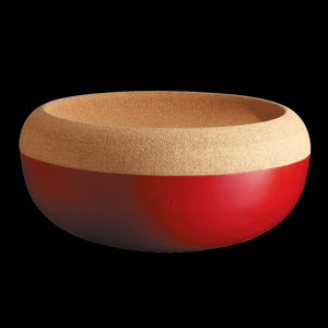 Emile Henry Storage Bowl with Cork Lid, Grand Cru (Red)