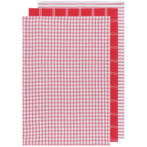 Tea Towel Set of 3  Tic-Tac-Toe Red