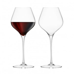 Final Touch Lead-Free Crystal Burgundy Wine Glasses Set of 2