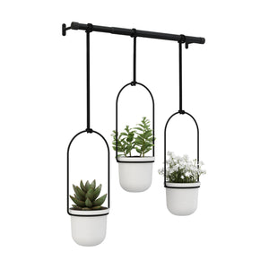 Triflora Hanging Planter- Black